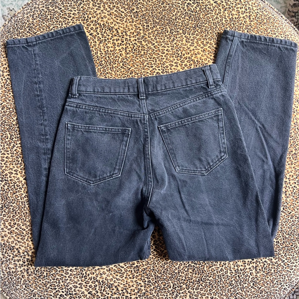 REFORMATION Washed Black Gray Straight Leg High Waist Jeans Denim Size 25 - Picture 6 of 8